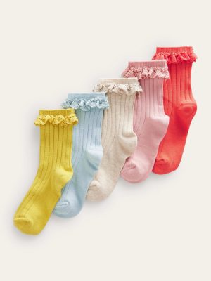 5-Pack Frilly Socks-Multi