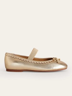 Leather Ballet Flat-Gold Metallic