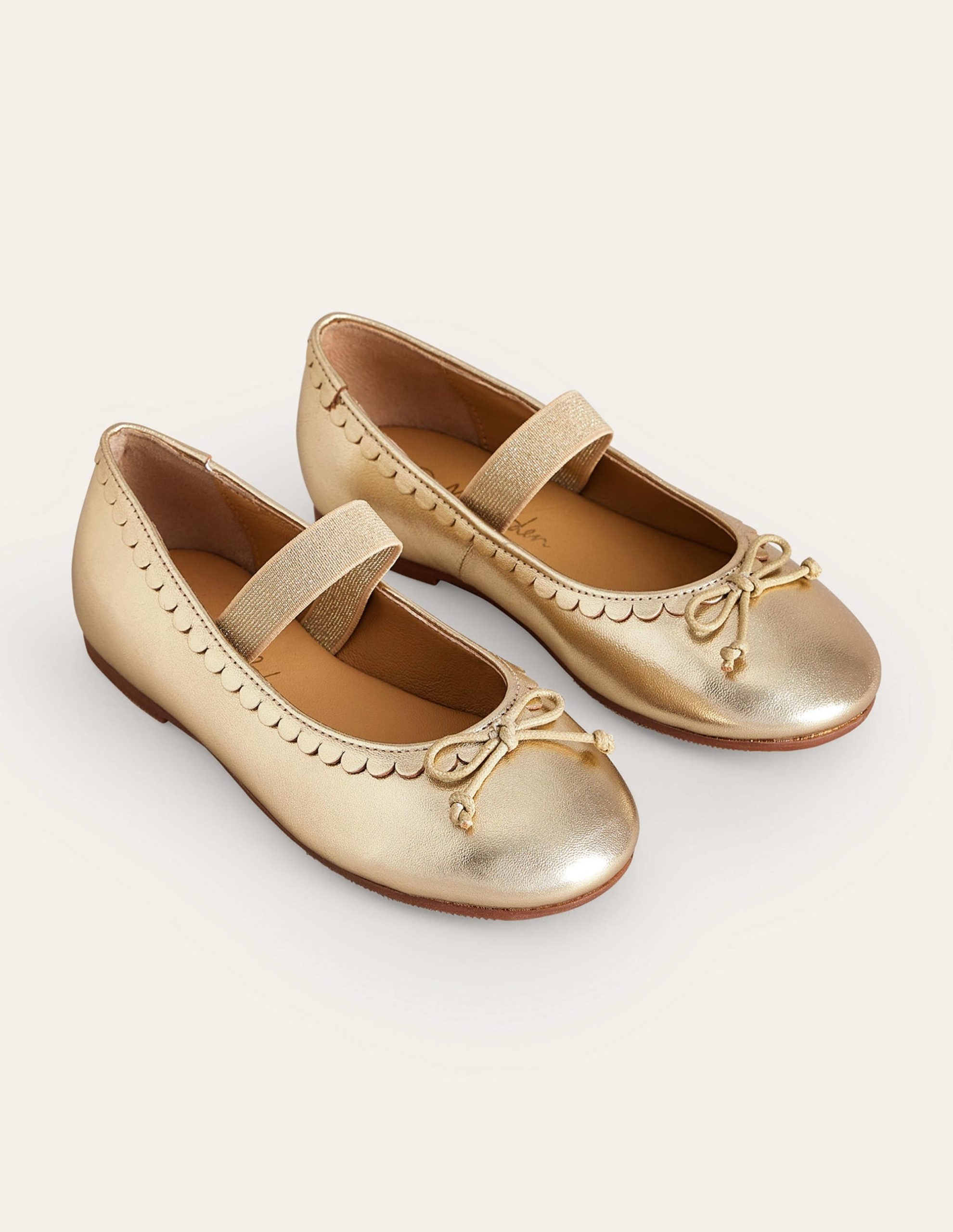 Leather Ballet Flat-Gold Metallic - Image 2