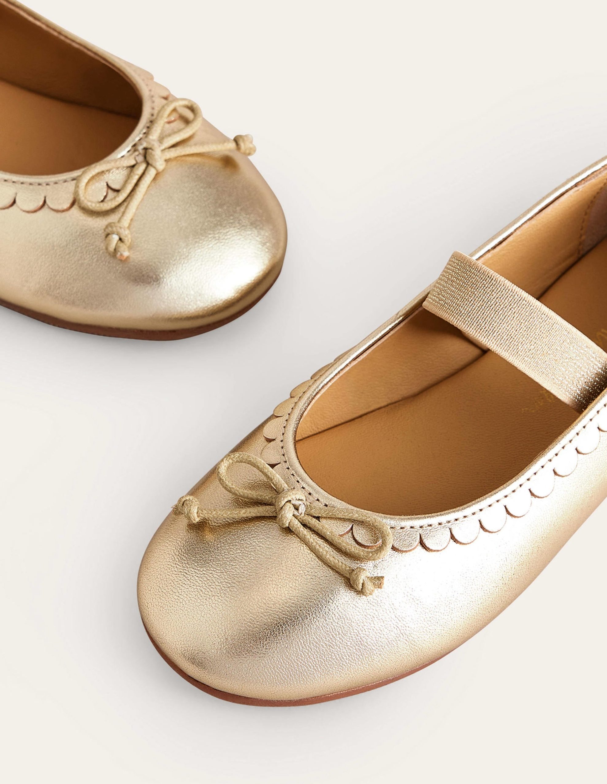 Leather Ballet Flat-Gold Metallic - Image 3