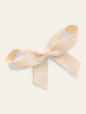 Grosgrain Hair Bow-Ivory