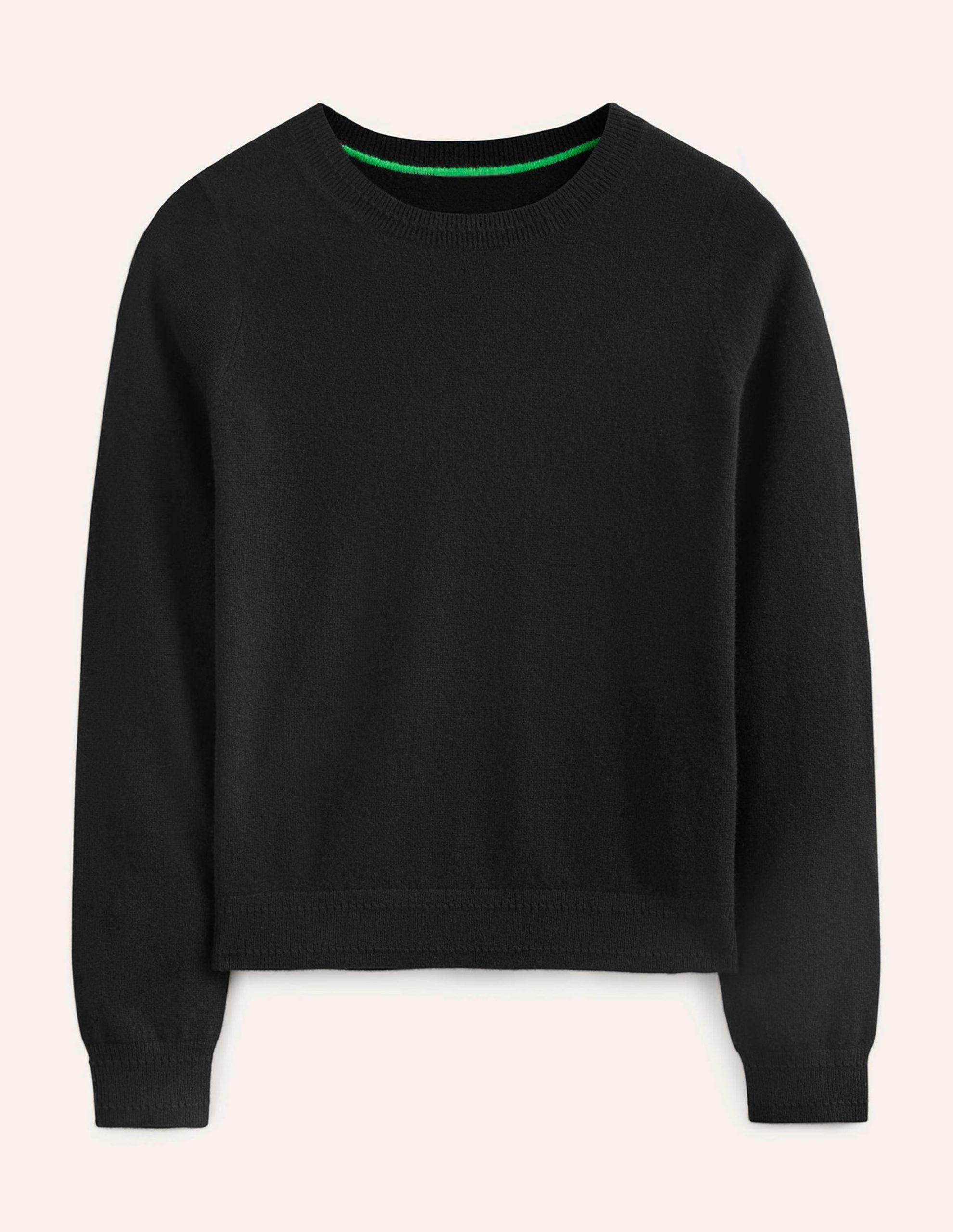 Eva Cashmere Crew Neck Jumper-Black - Image 5