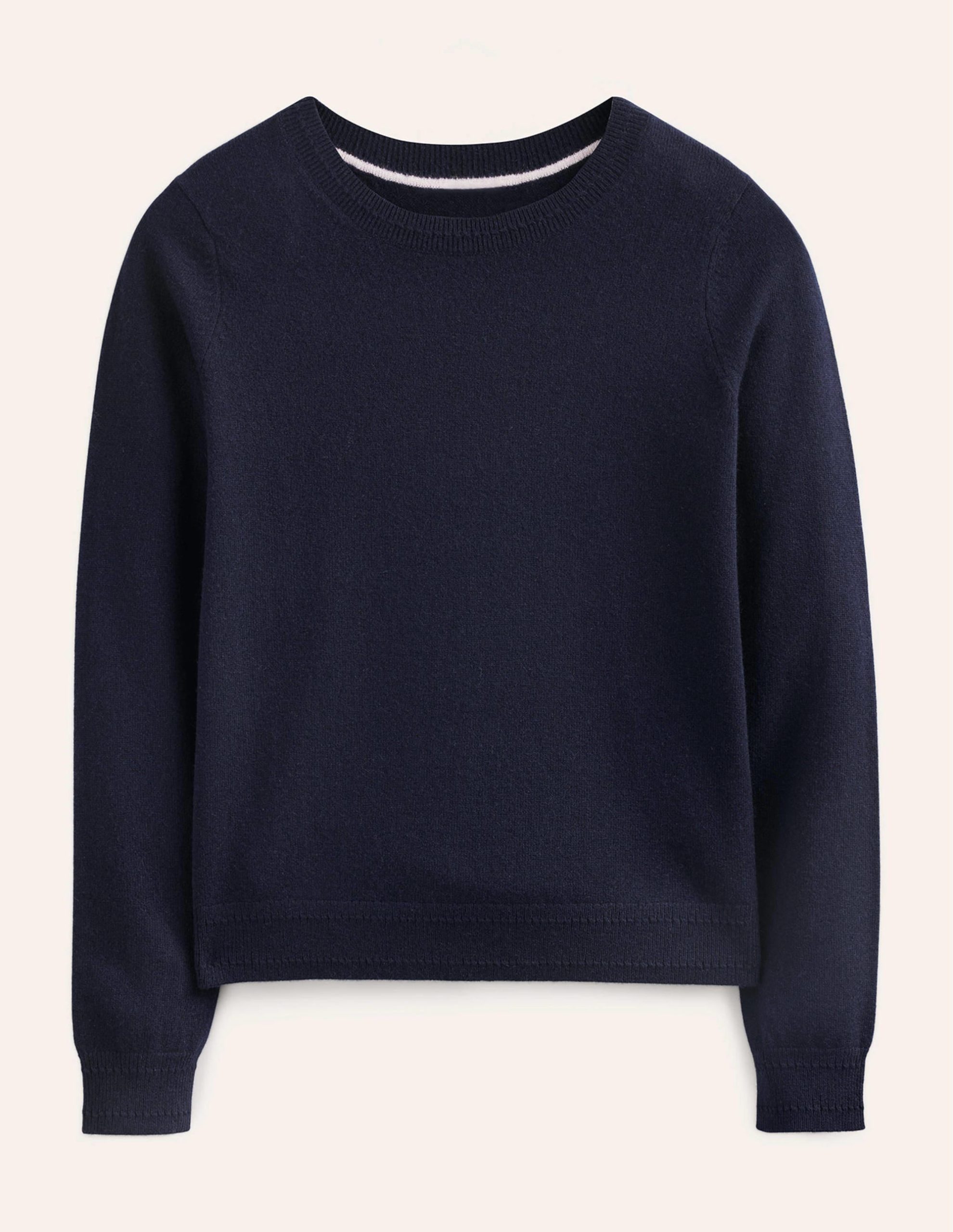 Eva Cashmere Crew Neck Jumper-Navy - Image 6