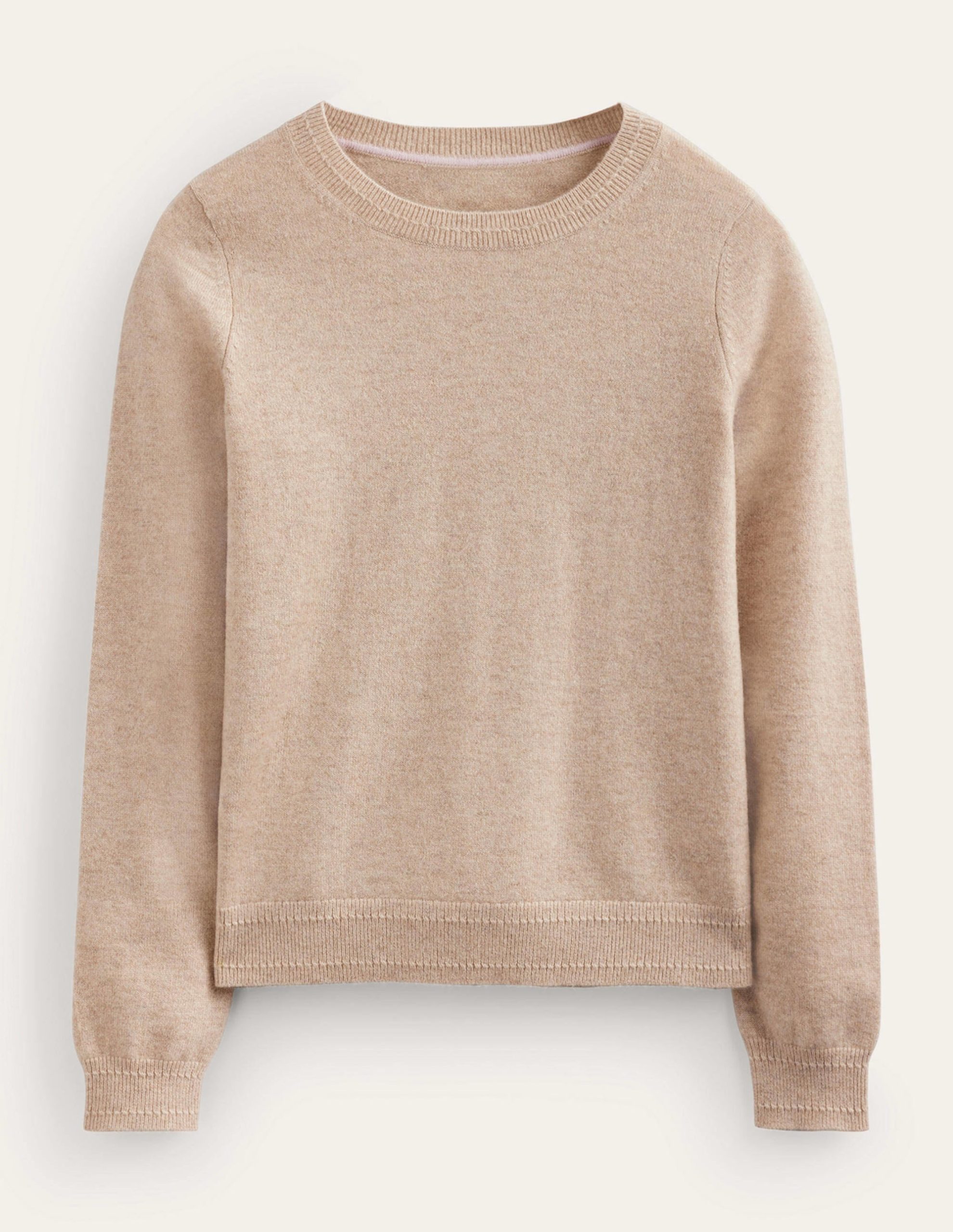 Eva Cashmere Crew Neck Jumper-Chinchilla Melange - Image 8