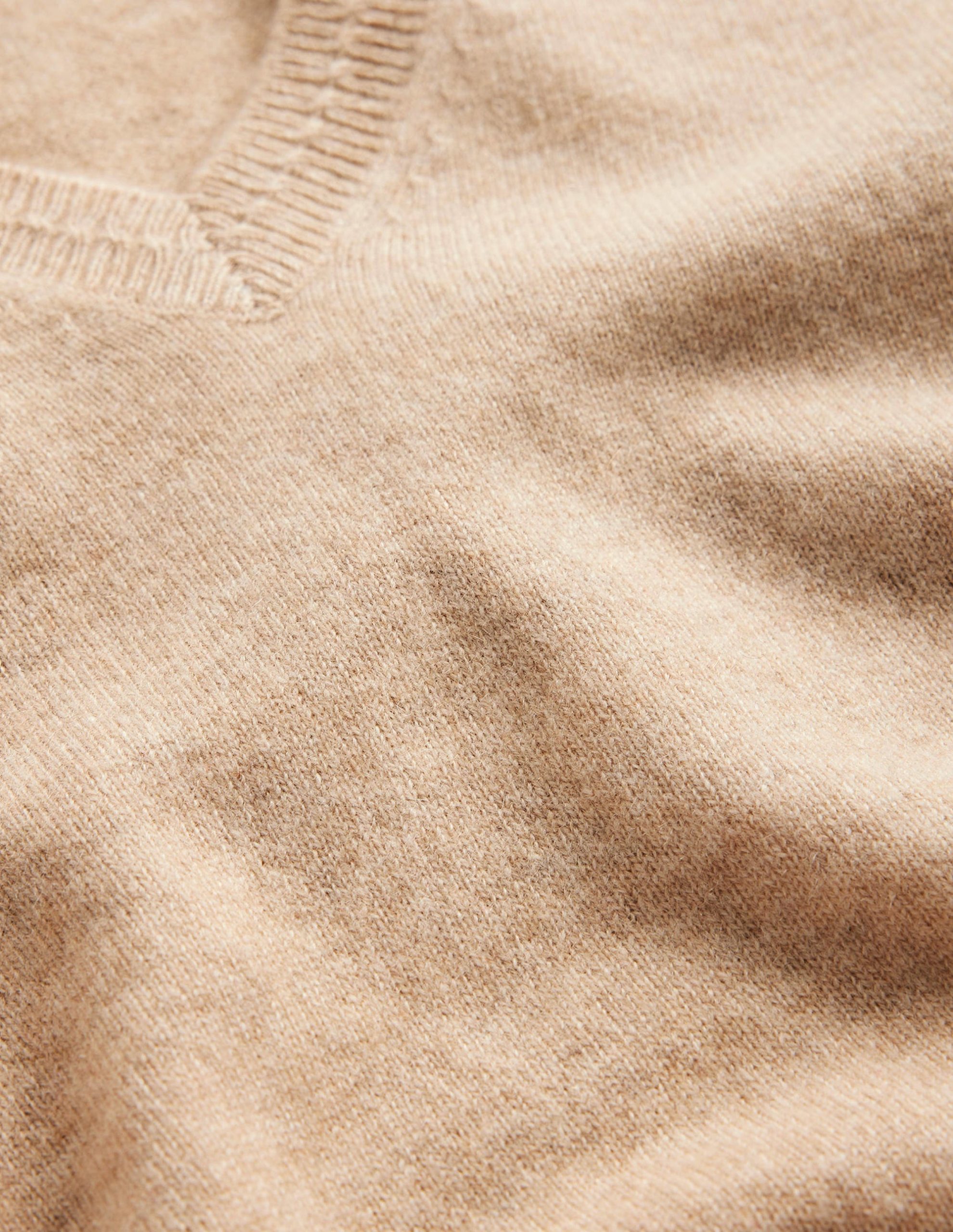 Eva Cashmere V-neck Jumper-Chinchilla Melange - Image 7