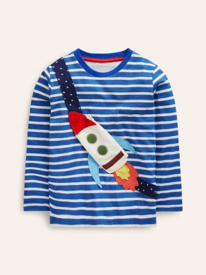 Novelty Bag T-shirt-Delft and Ivory Stripe