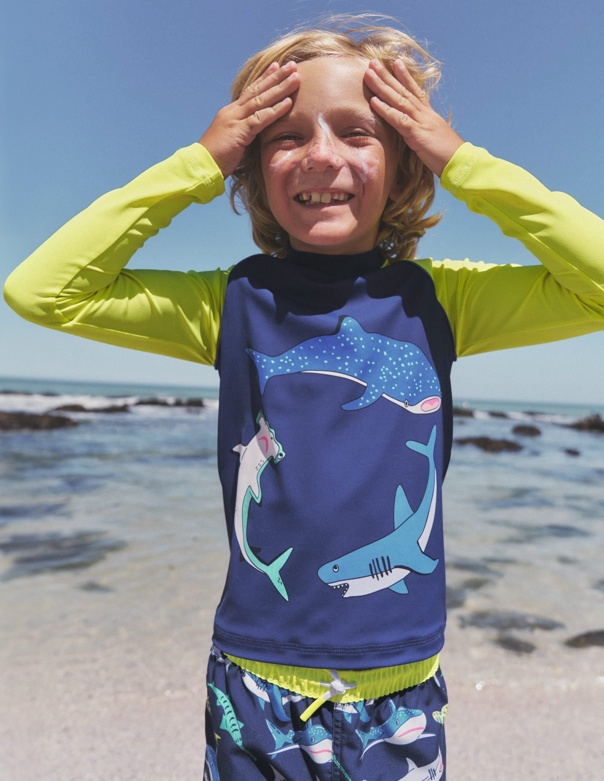 Logo Rash Vest-Sapphire Blue Sharks - Image 4