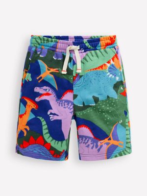Printed Shorts-Multi Dinosaur Camo