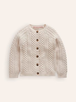 Heritage Cable Cardigan-Ecru
