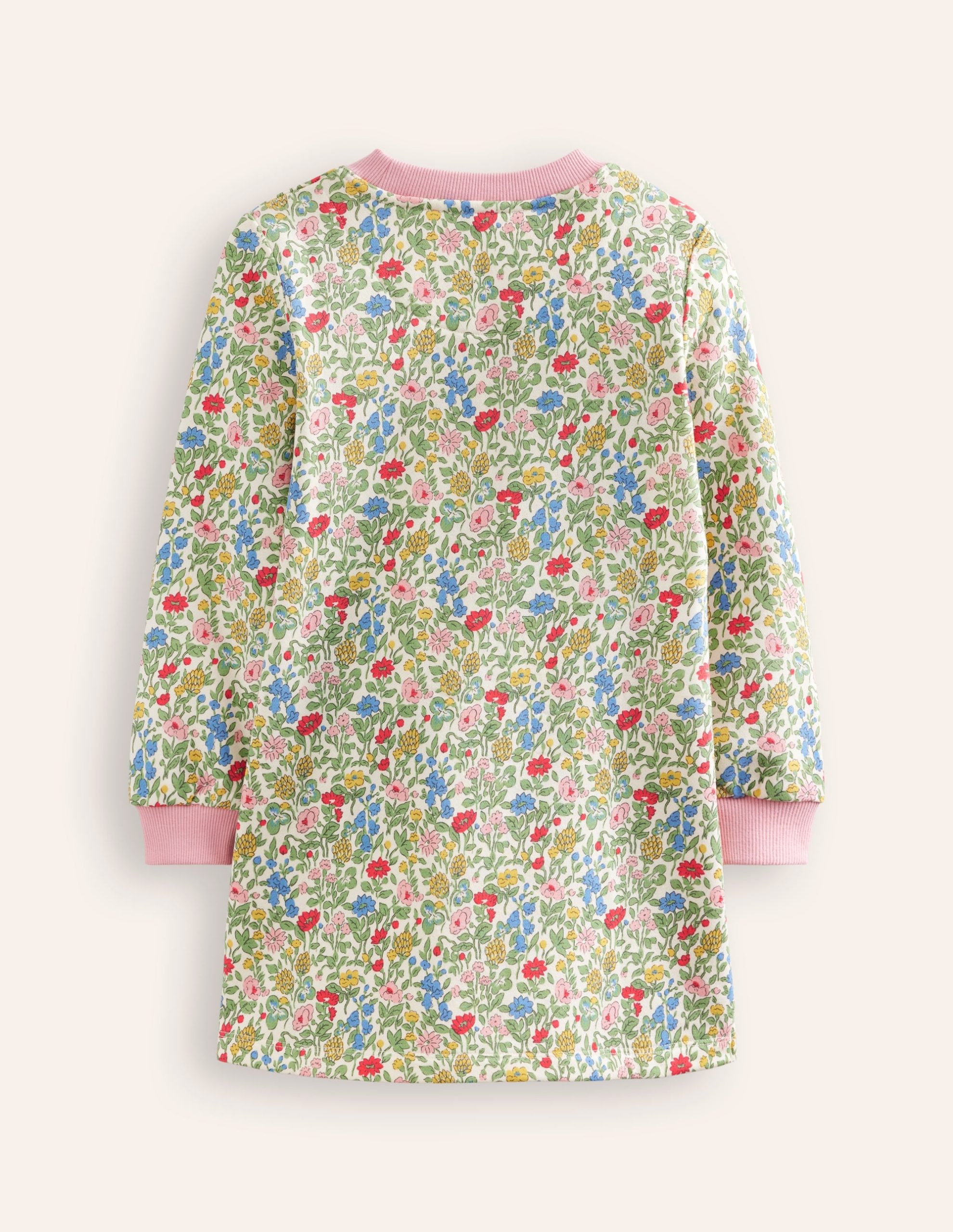 Ida Sweatshirt Appliqu?? Dress-Multi Meadow Floral Dinosaurs - Image 2