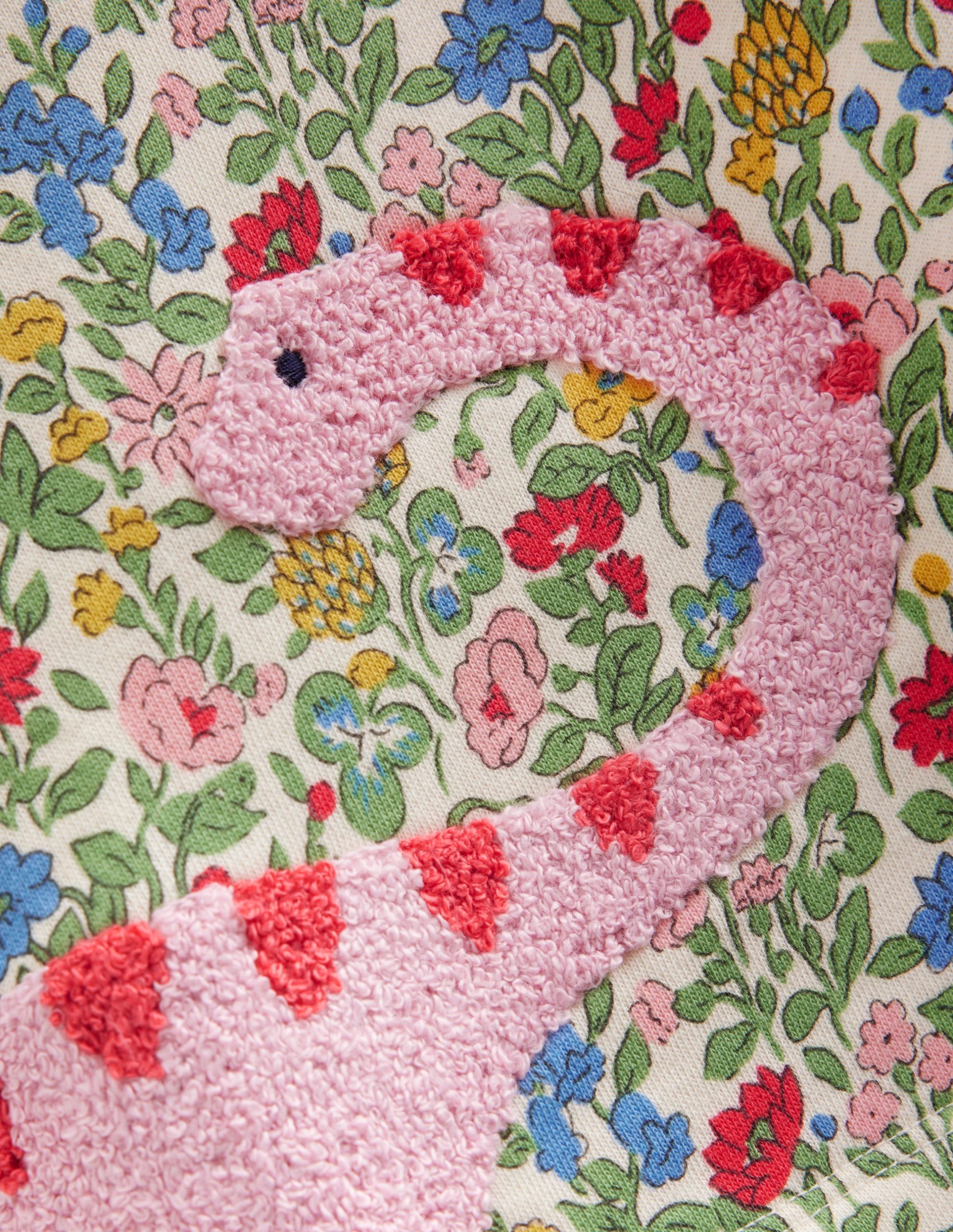 Ida Sweatshirt Appliqu?? Dress-Multi Meadow Floral Dinosaurs - Image 3