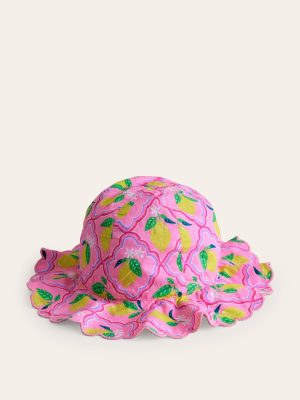 Wide Brimmed Hat-Pink Lemon Grove