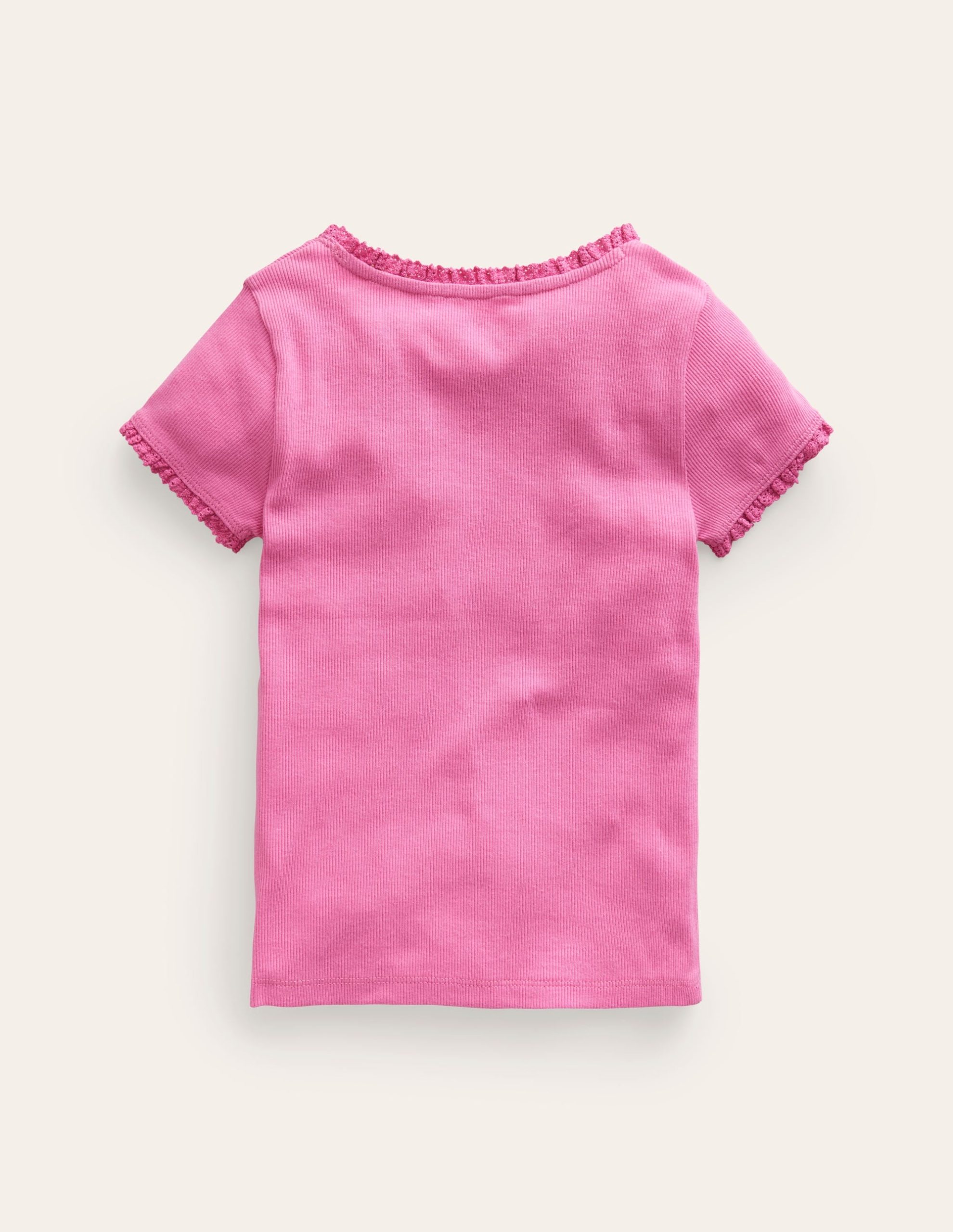 Ribbed Short Sleeve T-Shirt-Strawberry Ice - Image 2
