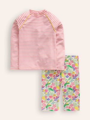 Sun Safe Rash Vest Set-Multi Mermaid Ditsy