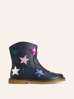 Ankle Boots-French Navy Stars