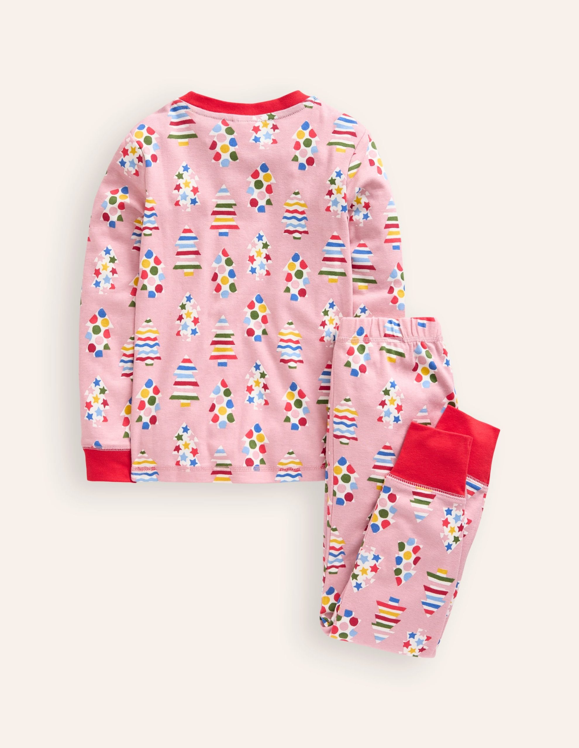 Snug Glow-In-The-Dark Pyjamas-Vintage Pink Christmas Trees - Image 2