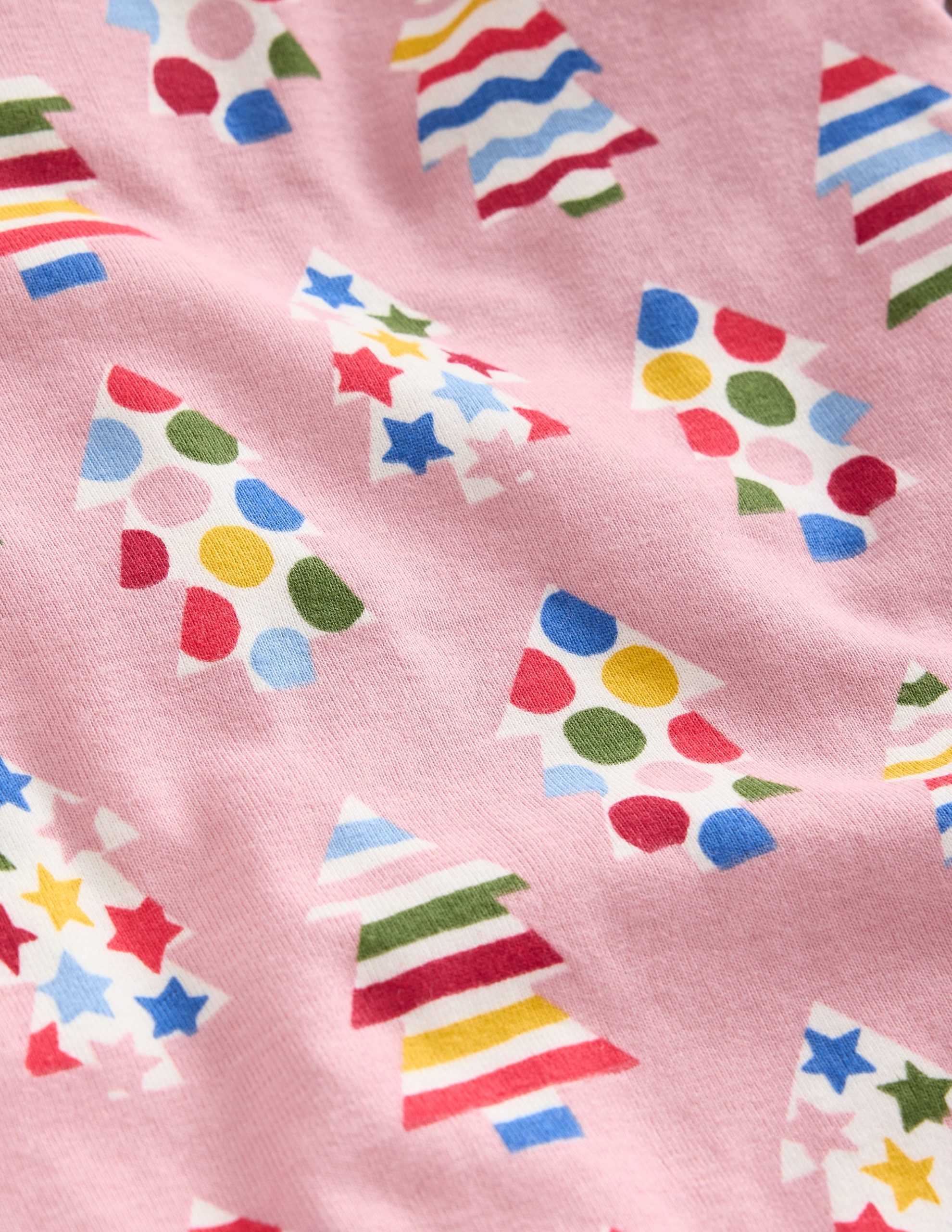 Snug Glow-In-The-Dark Pyjamas-Vintage Pink Christmas Trees - Image 3