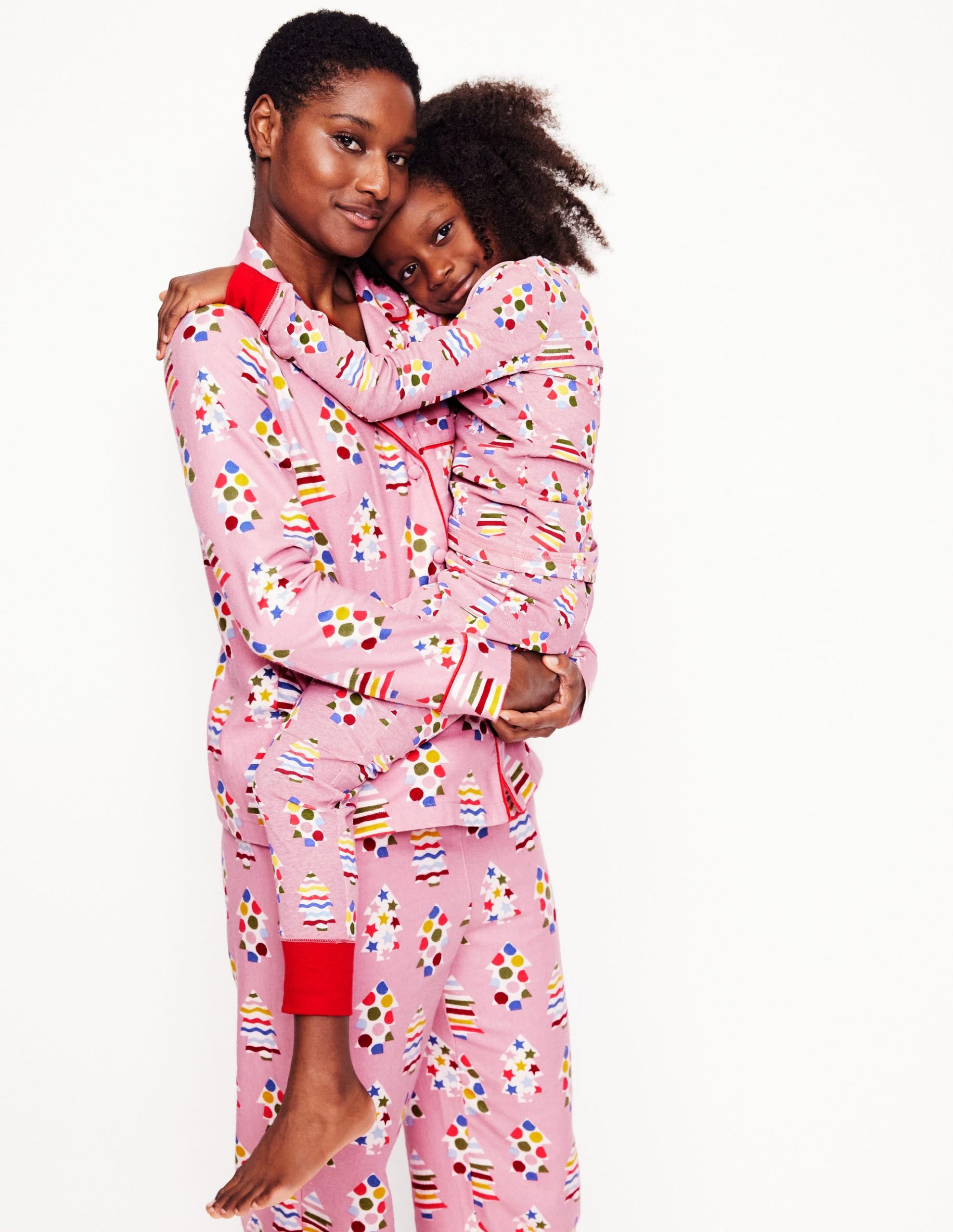 Snug Glow-In-The-Dark Pyjamas-Vintage Pink Christmas Trees - Image 4