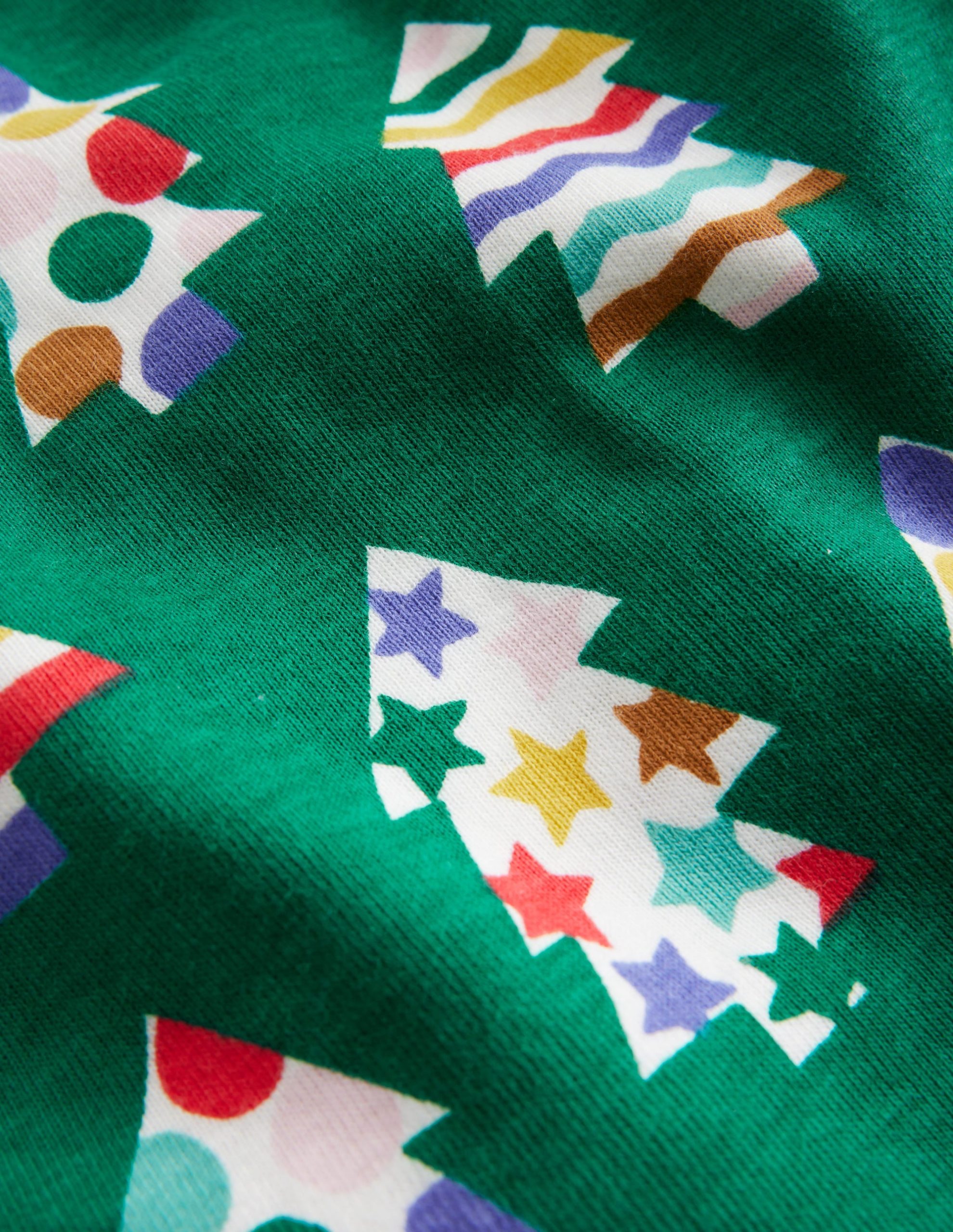 Snug Single Long John Pyjamas-Jewel Green Trees - Image 3
