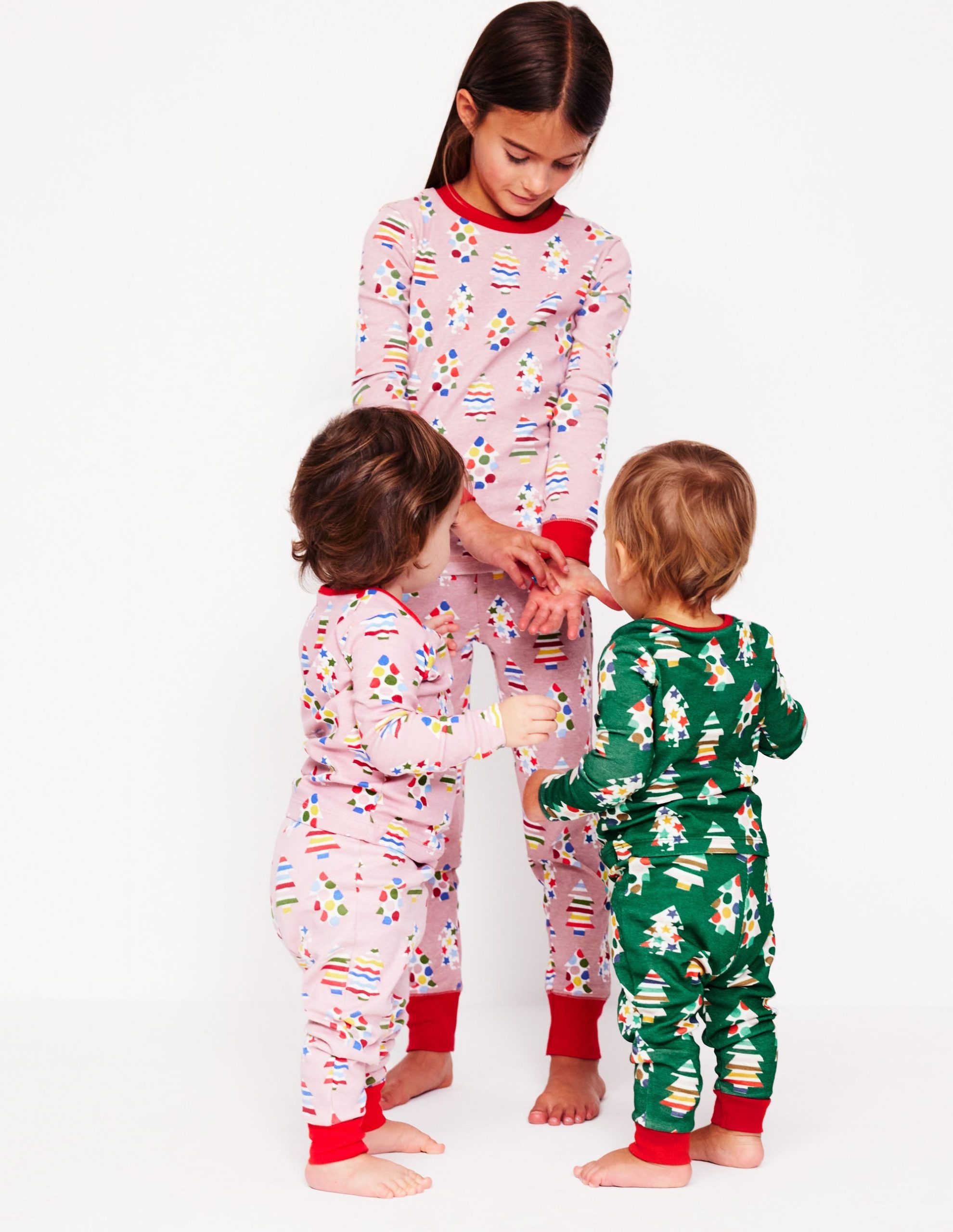 Snug Single Long John Pyjamas-Jewel Green Trees - Image 4