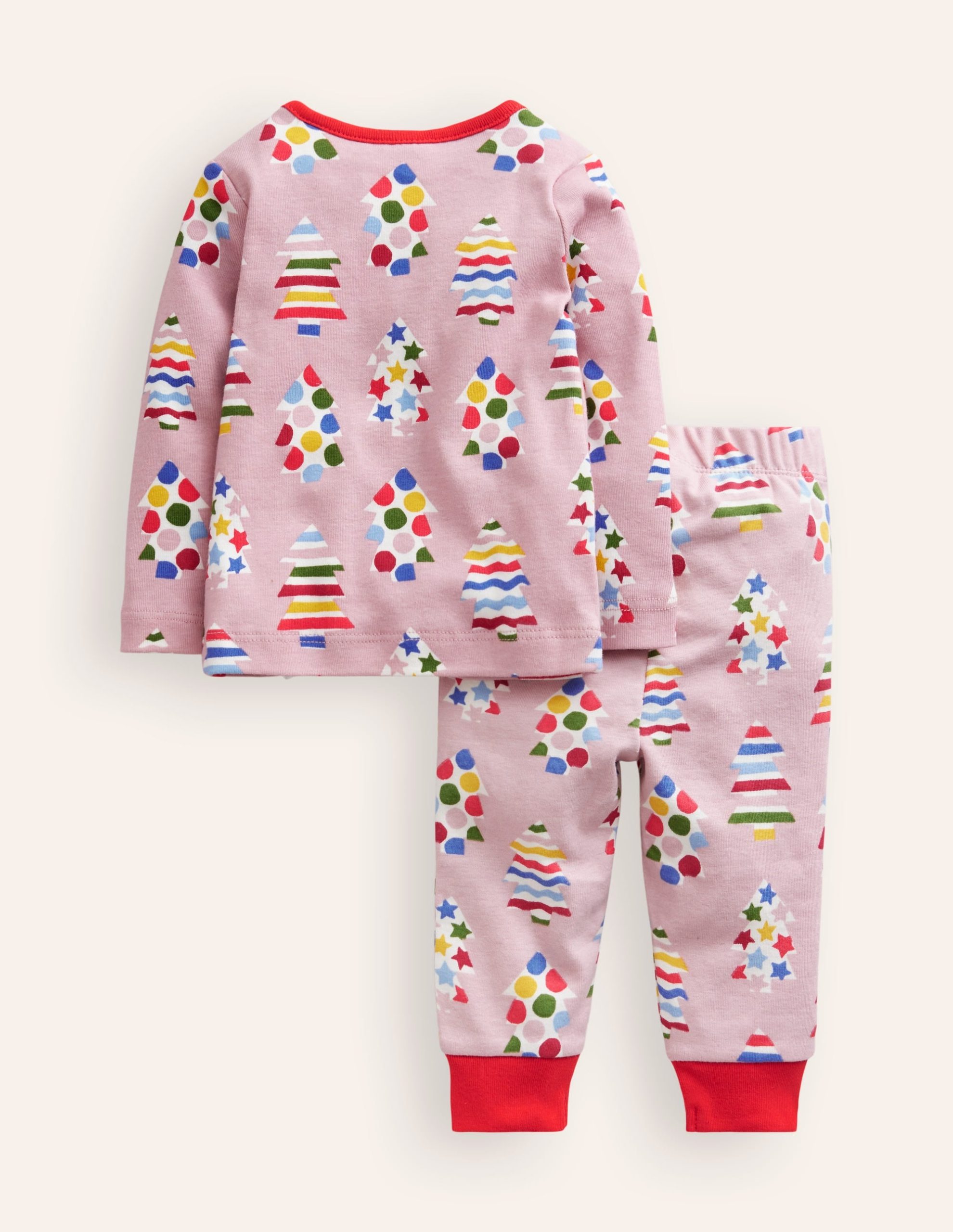 Snug Long John Pyjamas-Vintage Pink Trees - Image 2