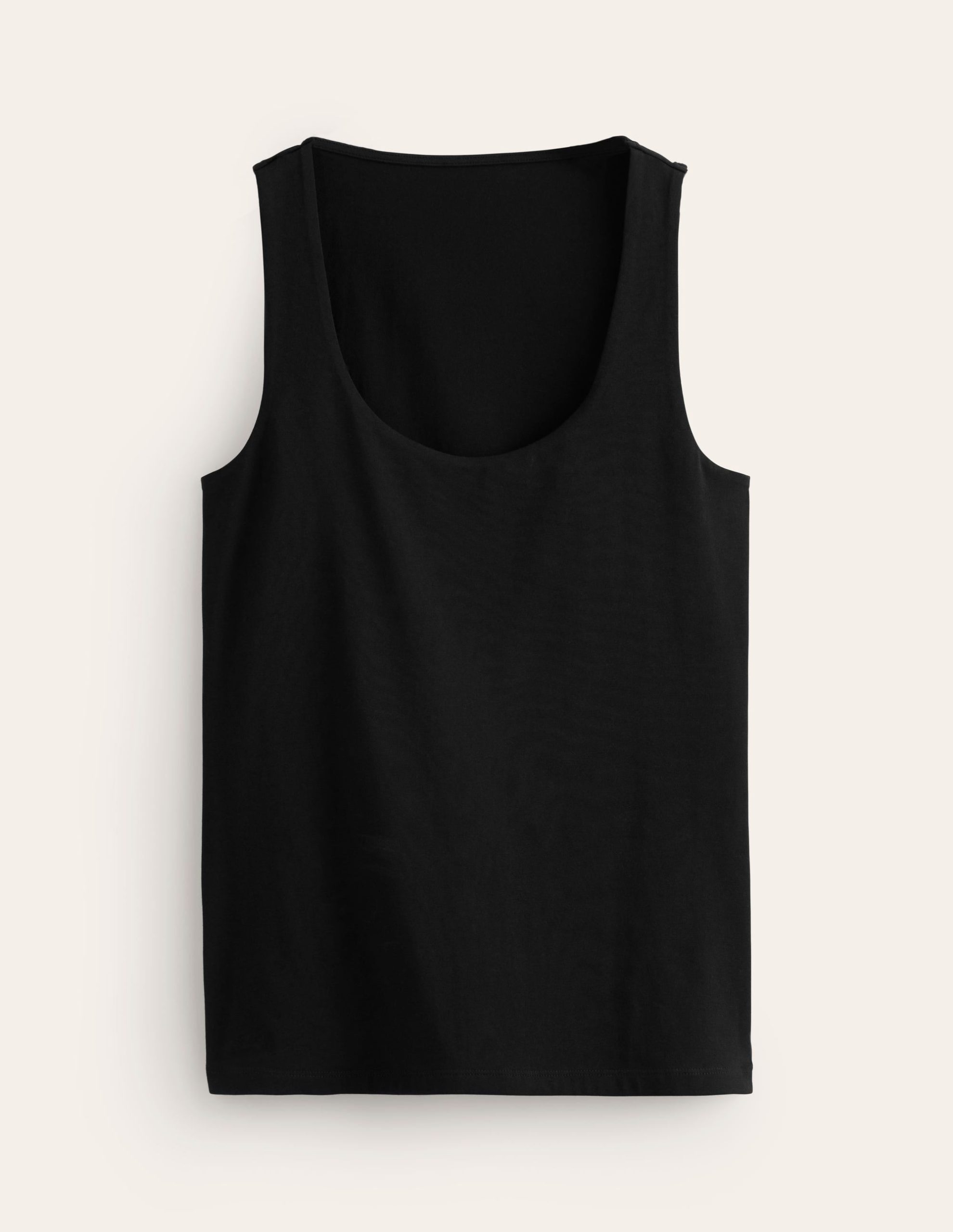 Double Layer Scoop Neck Vest-Black - Image 5