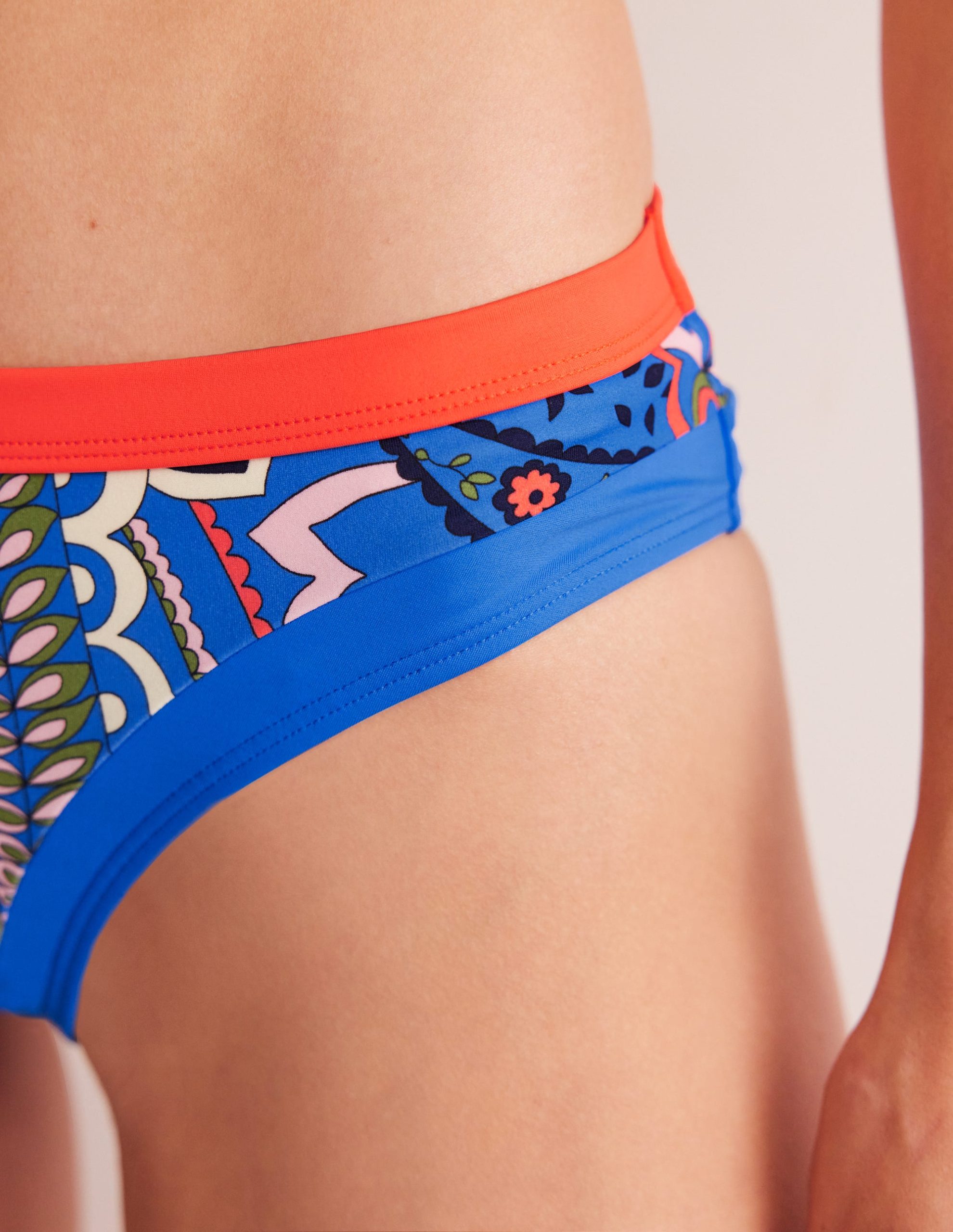 Santorini Bikini Bottoms-Blue. Foliage Paisley - Image 2