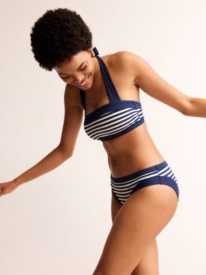 Santorini Bikini Bottoms-Navy/ Ivory Stripe