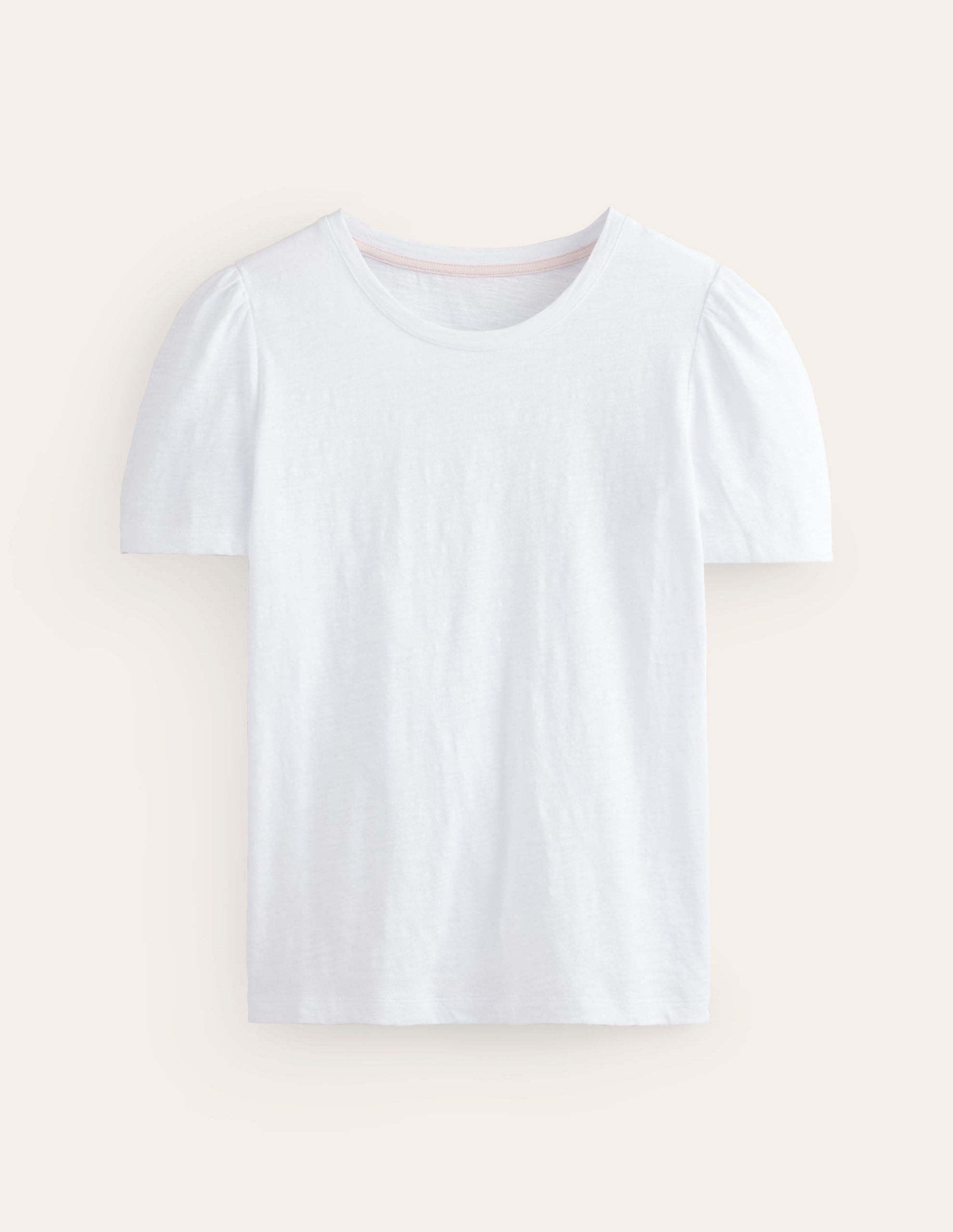 Cotton Puff Sleeve T-Shirt-White - Image 6