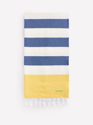 Hammam Towel-Mimosa Yellow and Bright Blue