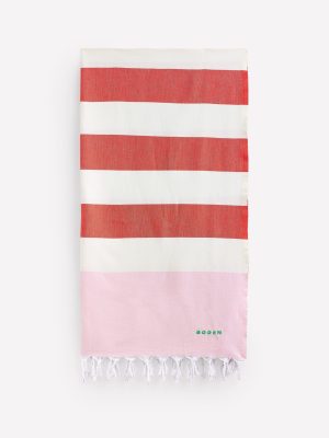 Hammam Towel-Firecracker Orange and Pink