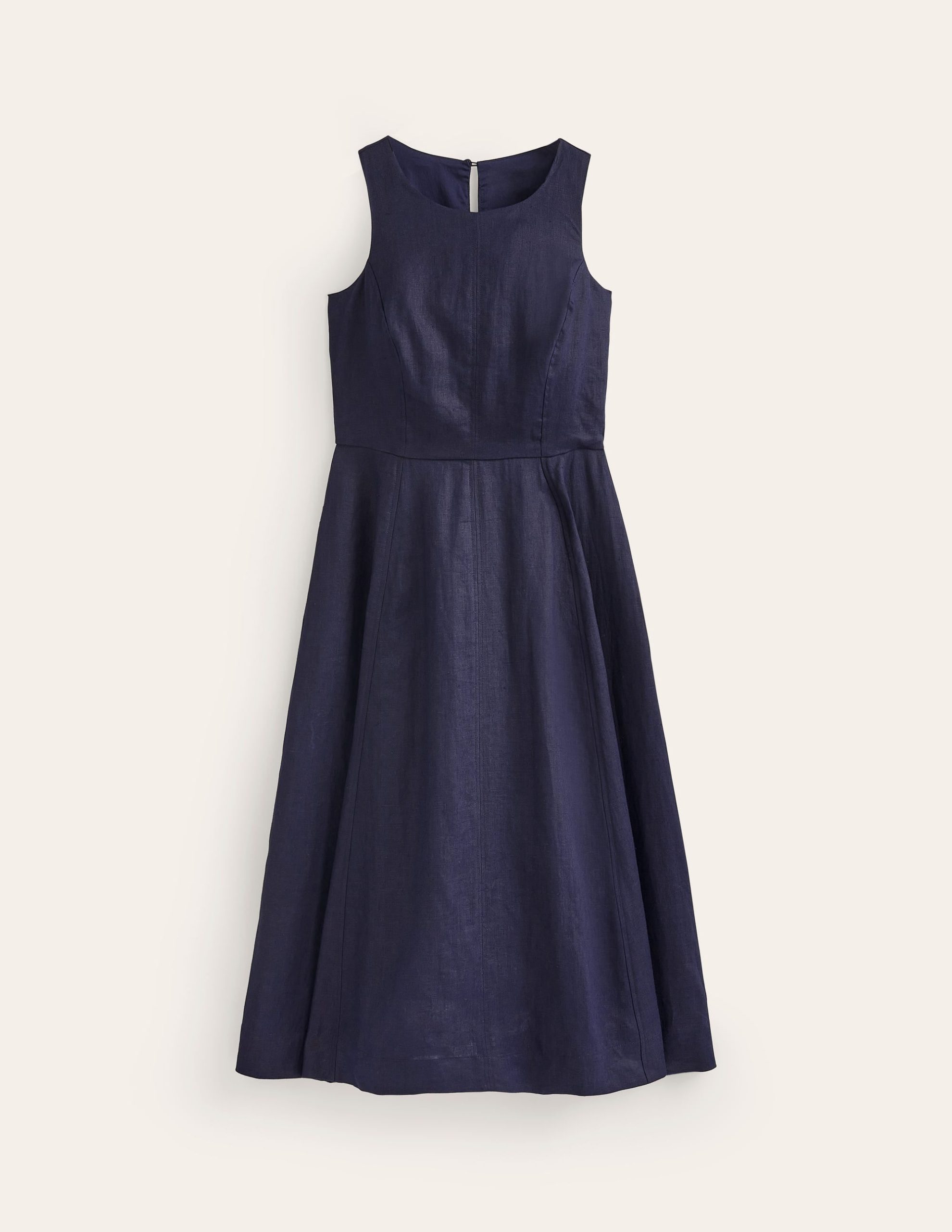 Carla Linen Midi Dress-Navy - Image 6