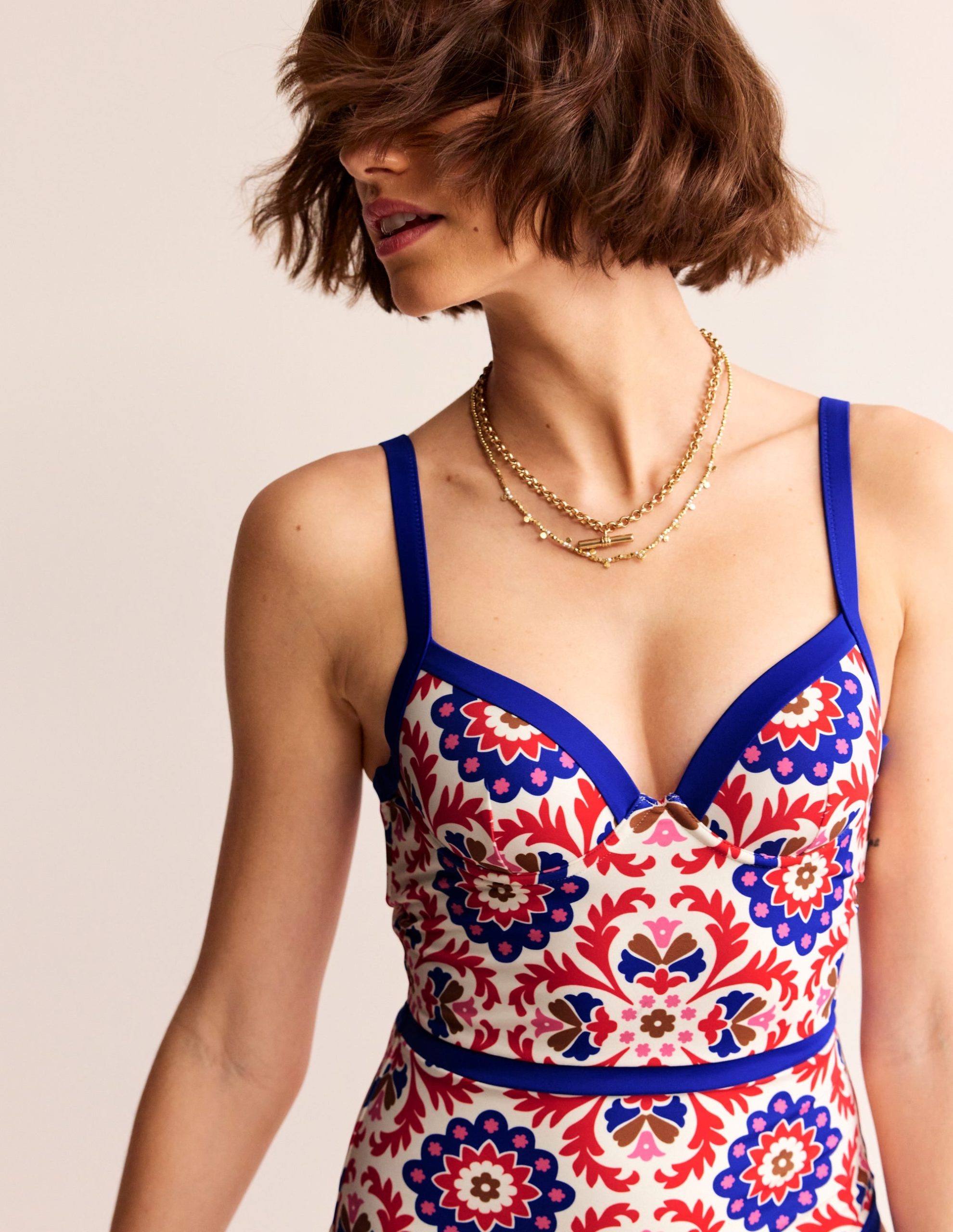 Colour Pop Cup Size Swimsuit-Rubicondo. Mosaic Bloom