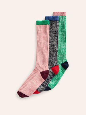 3 Pack Boot Socks-Mutli