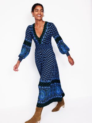 Daphne Jersey Maxi Dress-Dawn Blue. Paisley Posy