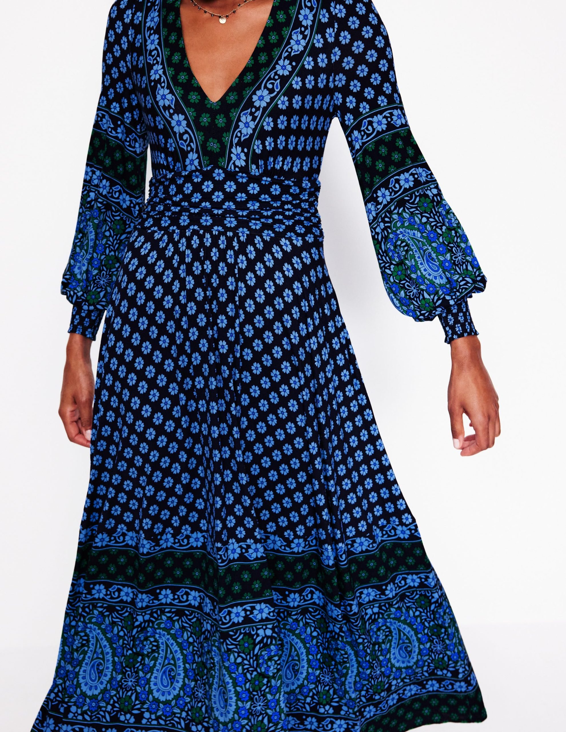 Daphne Jersey Maxi Dress-Dawn Blue. Paisley Posy - Image 2