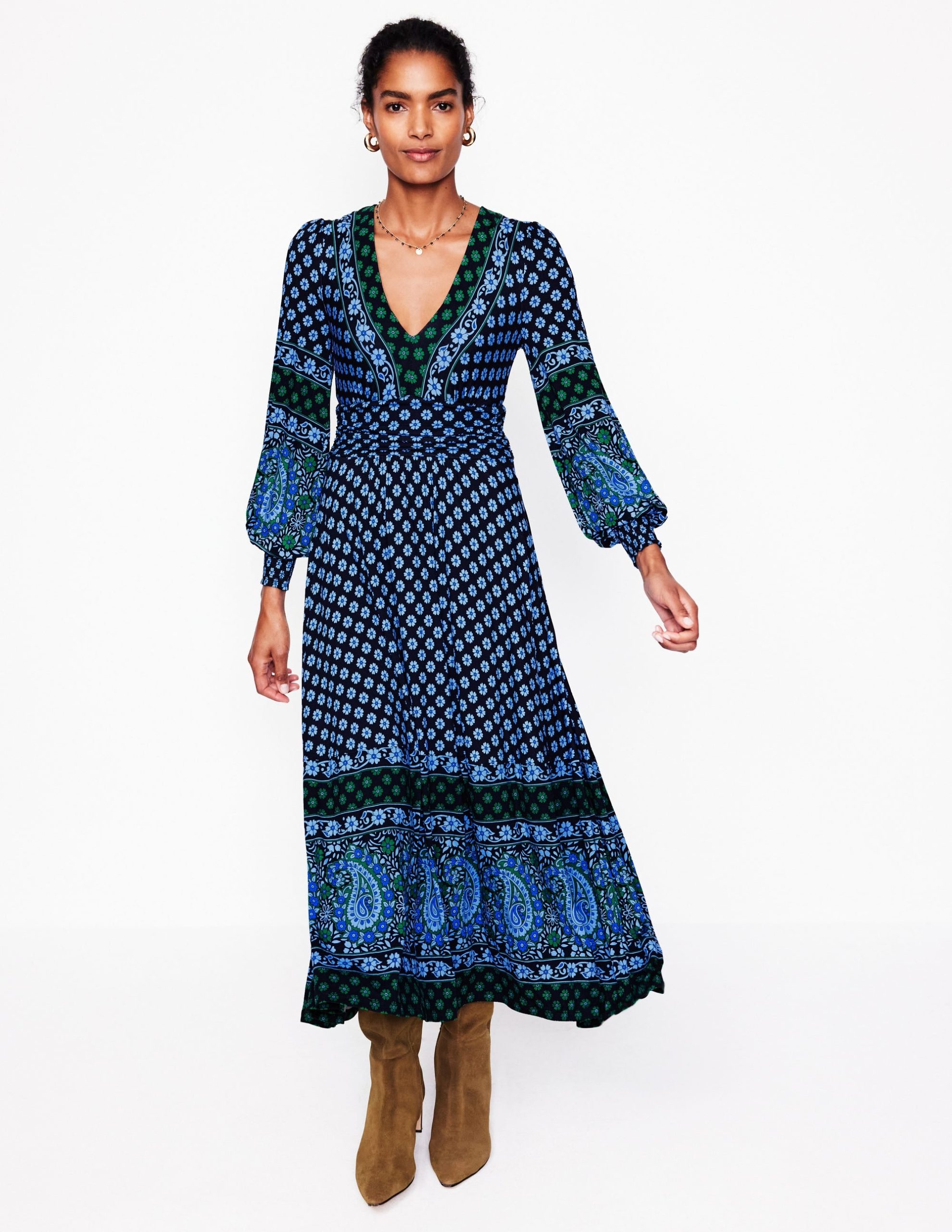 Daphne Jersey Maxi Dress-Dawn Blue. Paisley Posy - Image 4