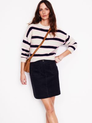 Estella Cord Skirt-Navy