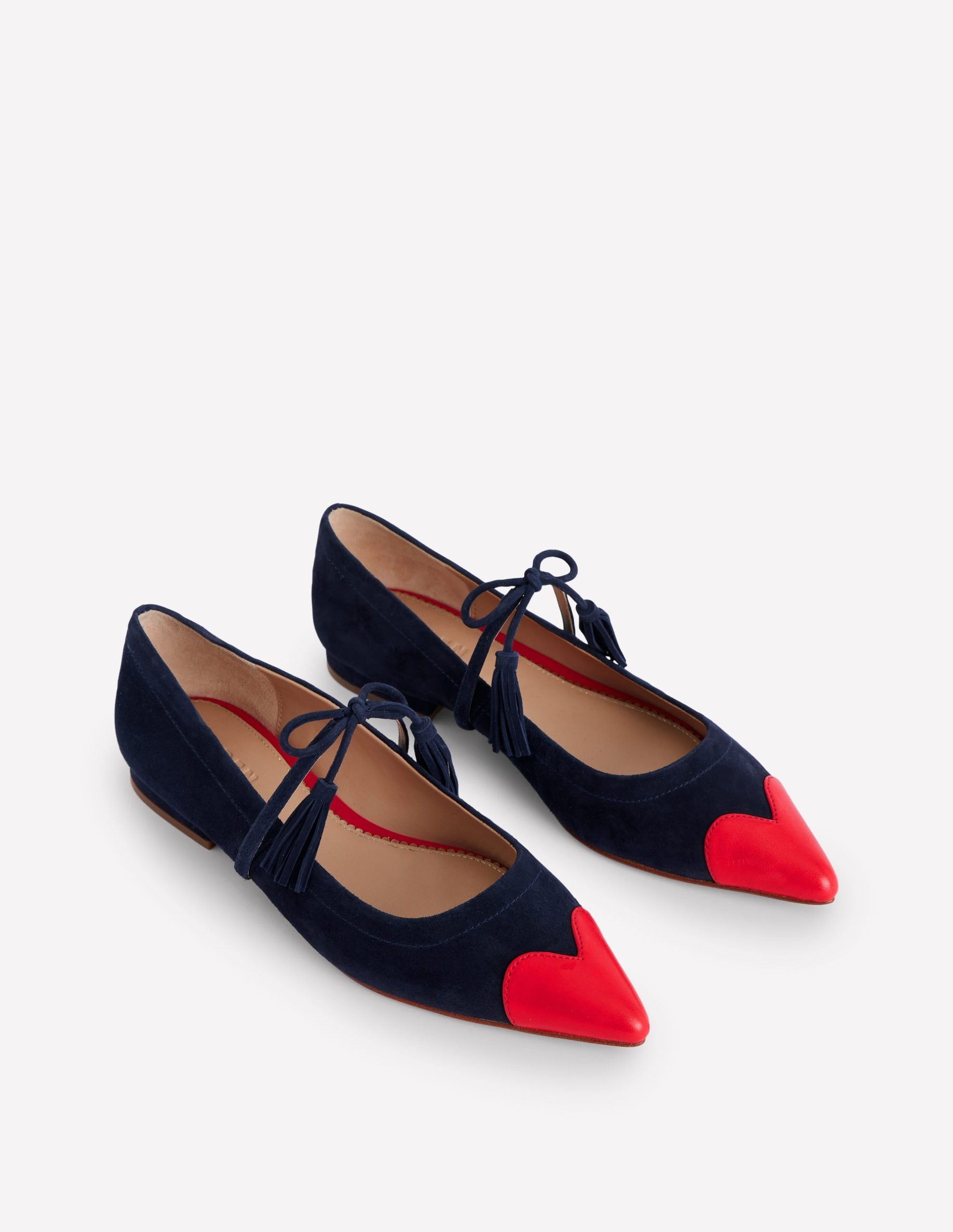 Tassel Tie Point Flat-Navy and Poppy Red - Image 3