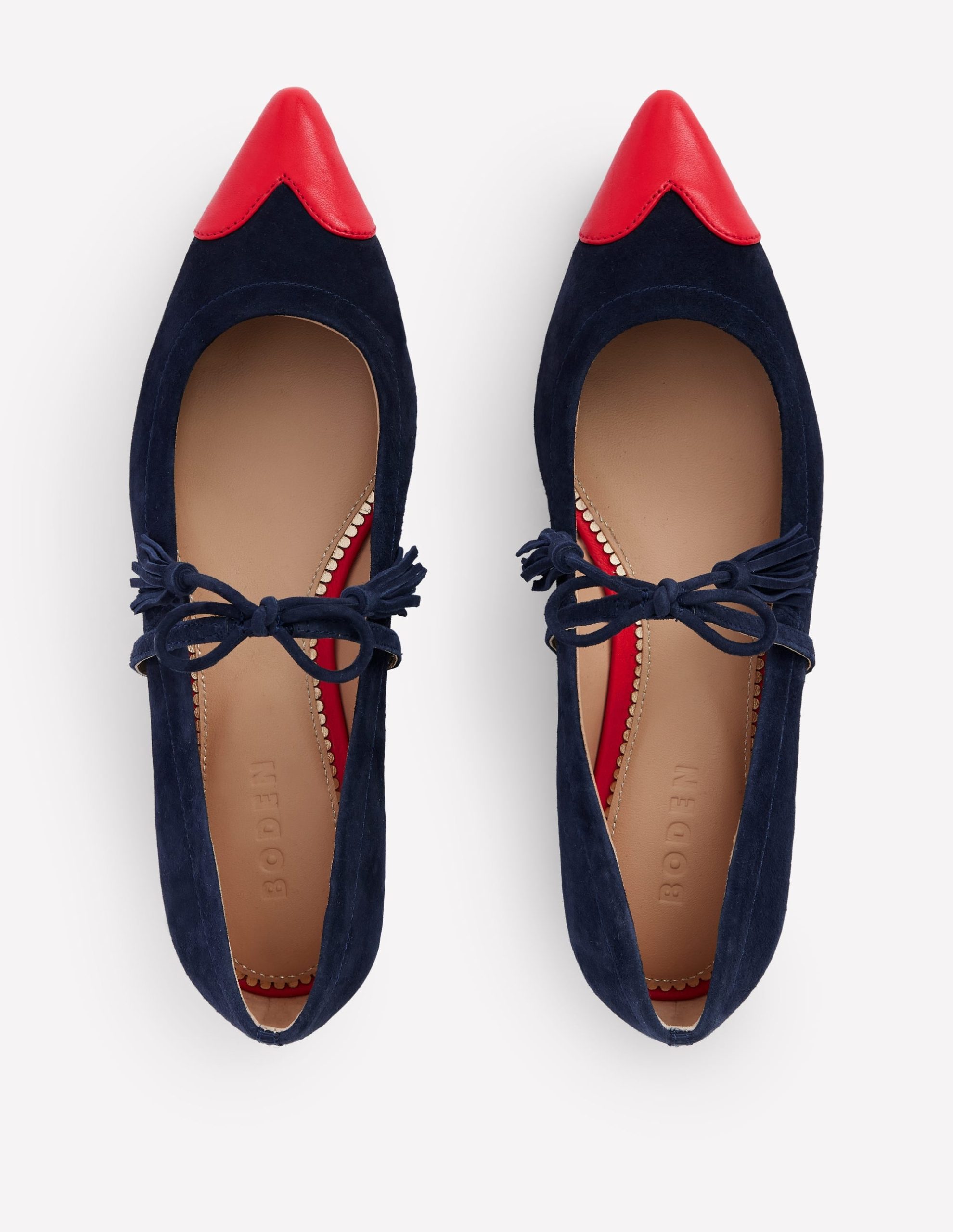 Tassel Tie Point Flat-Navy and Poppy Red - Image 5