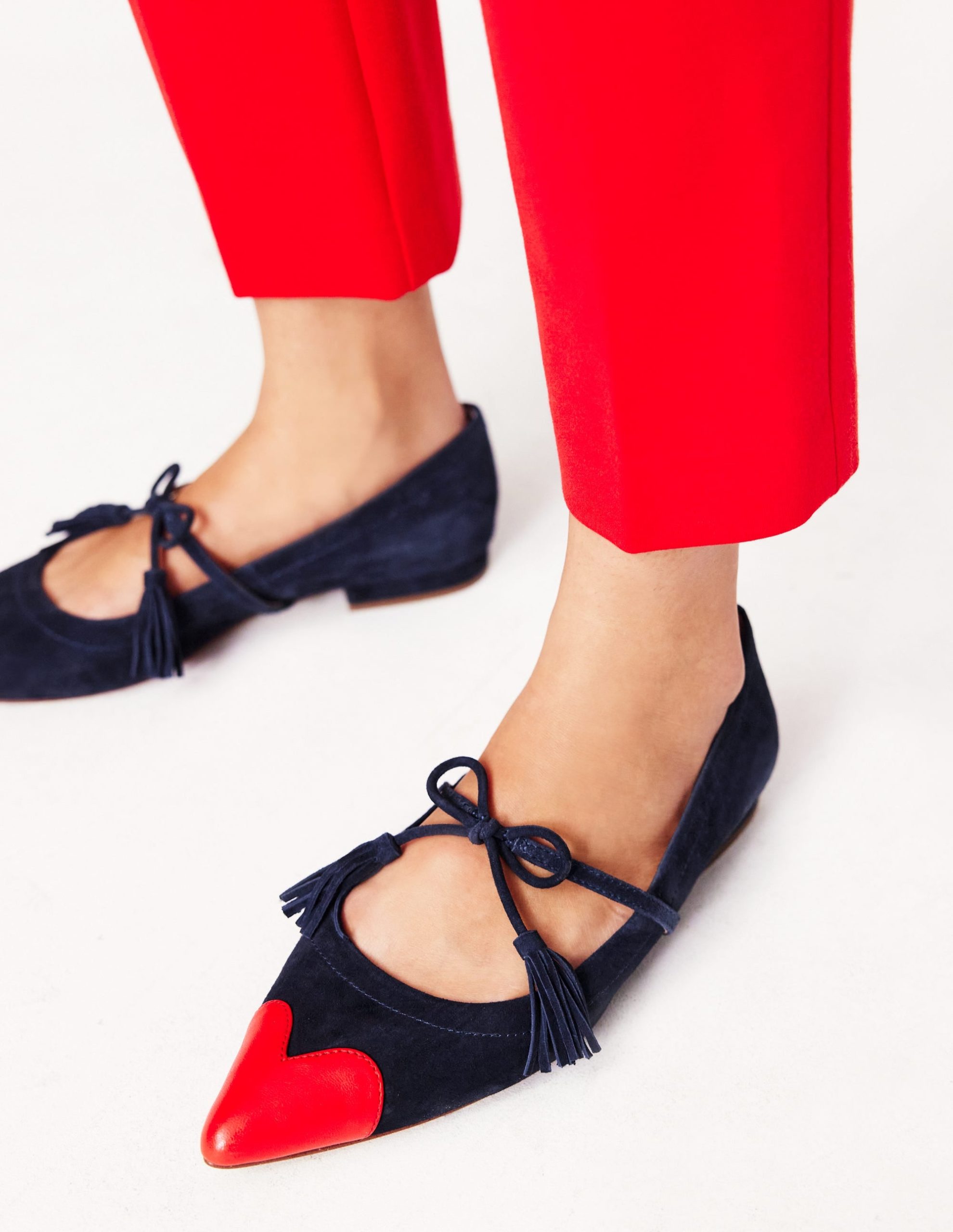 Tassel Tie Point Flat-Navy and Poppy Red - Image 2