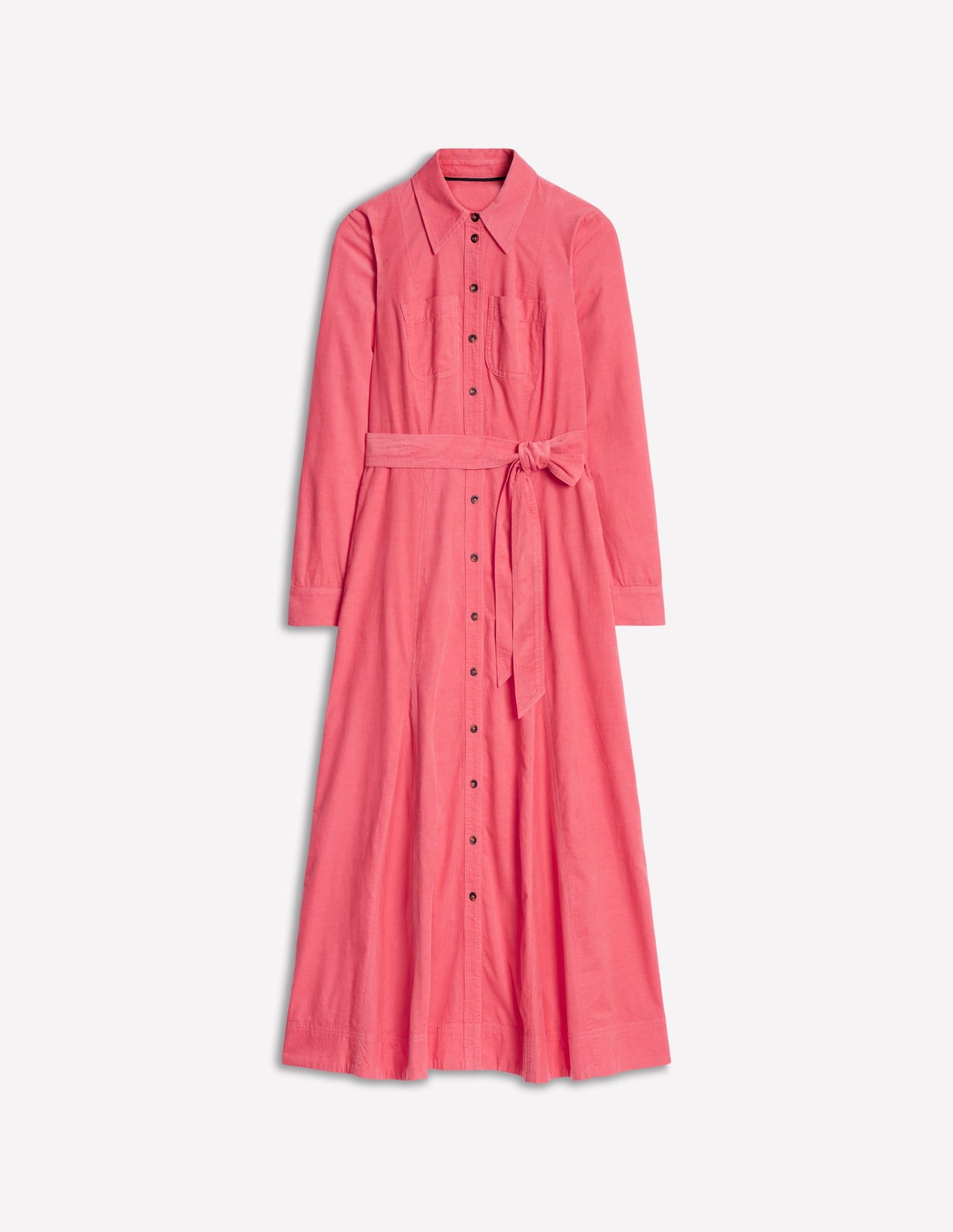Tess Cord Midi Shirt Dress-Azalea Pink - Image 5