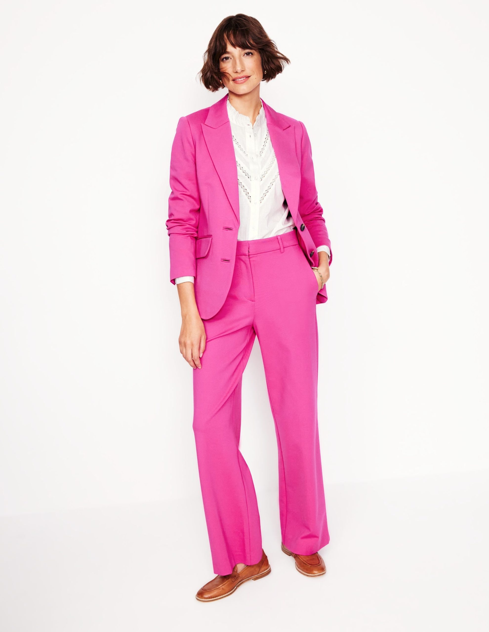 Marylebone Ponte Blazer-Pink Peony - Image 4