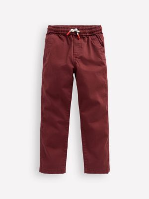 Slim Pull On Trousers-Chestnut