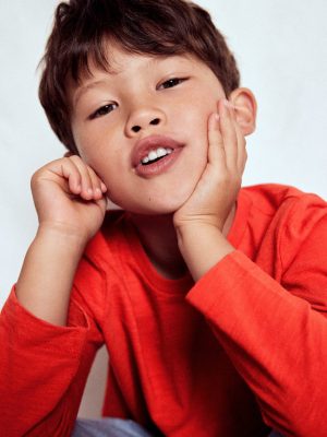 Everyday Long Sleeve T-Shirt-Cinnamon Red