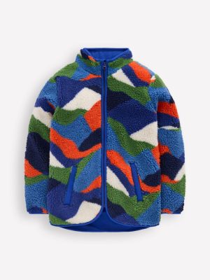Cosy Borg Jacket-Multi Landscape