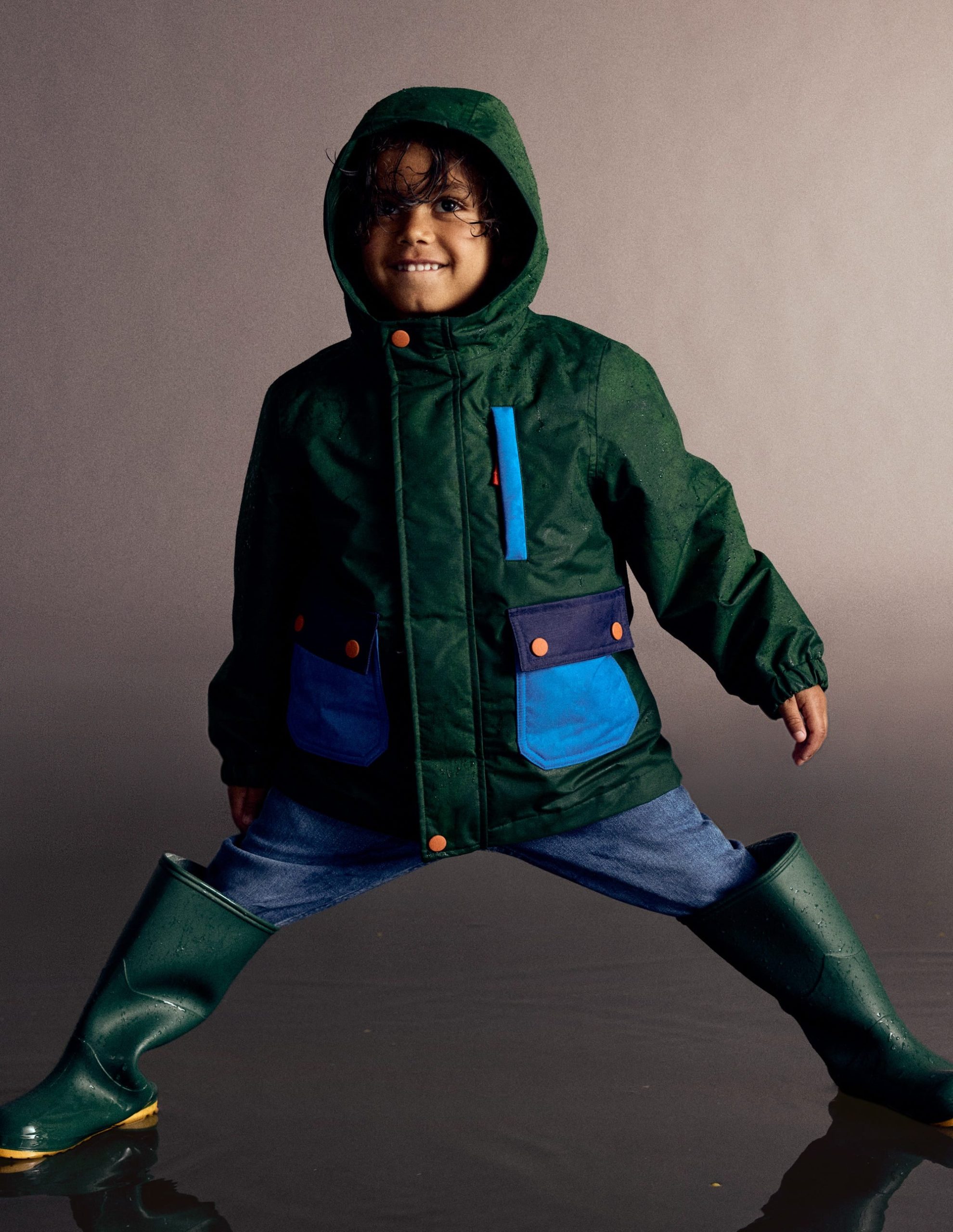 4-in-1 Waterproof Coat-Blue/Green Colourblock - Image 6