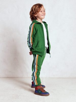 Rainbow Stripe Joggers-Pine Green