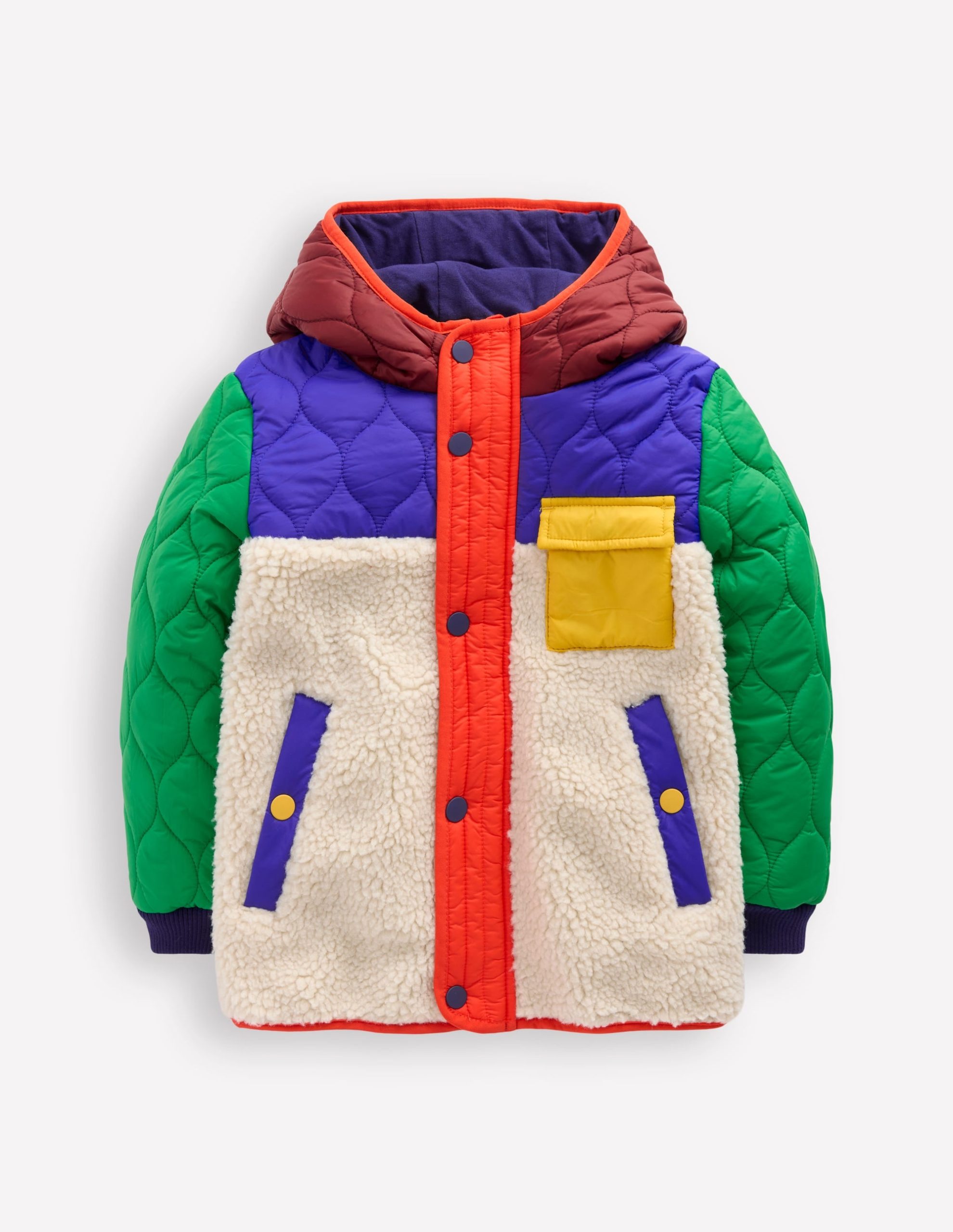 Quilted Borg Jacket-Natural Borg