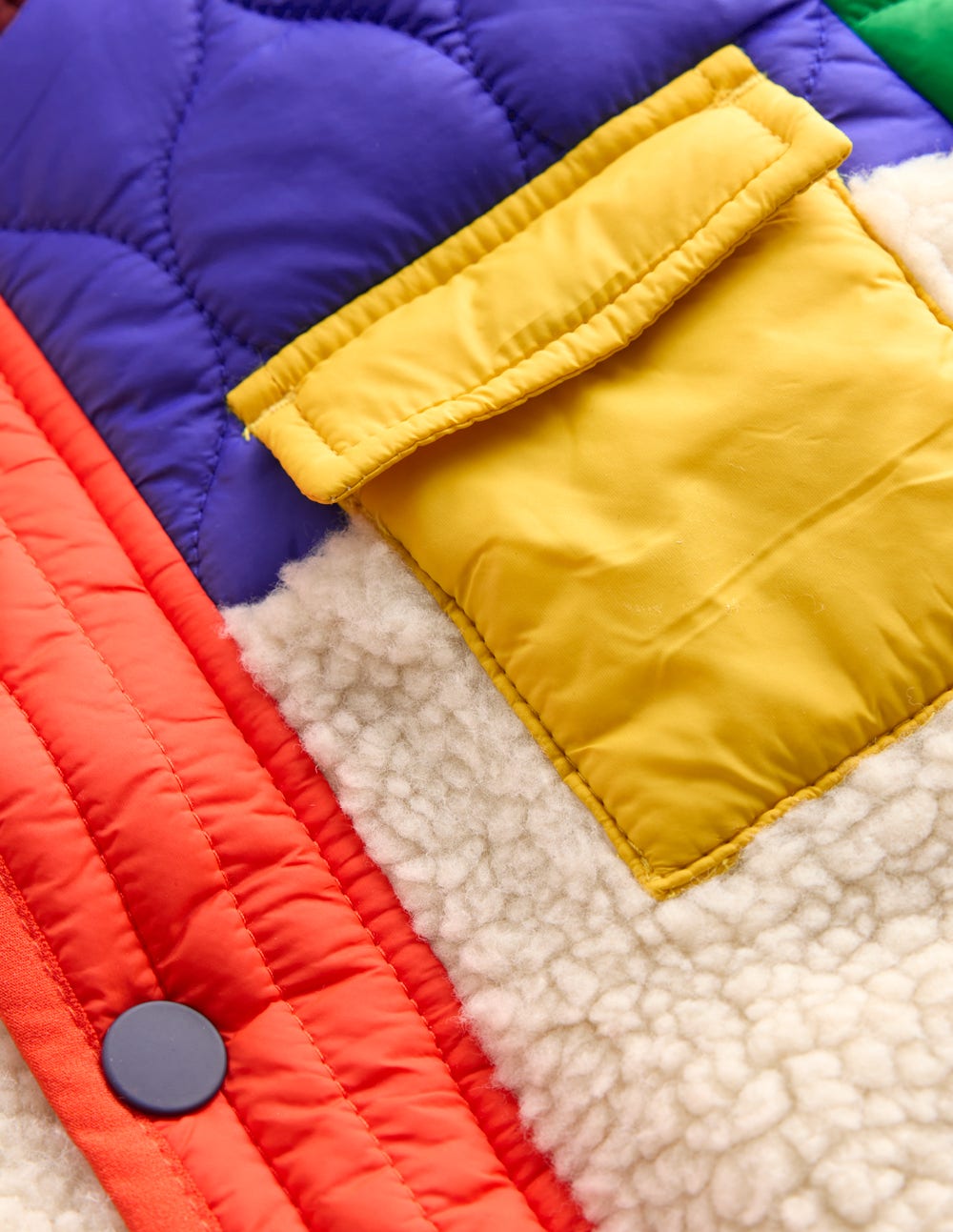 Quilted Borg Jacket-Natural Borg - Image 3